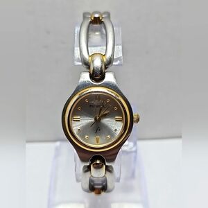 Womens Vintage Fossil F2 Gold Silver Two Toned ES-9077 Watch New Battery Dainty